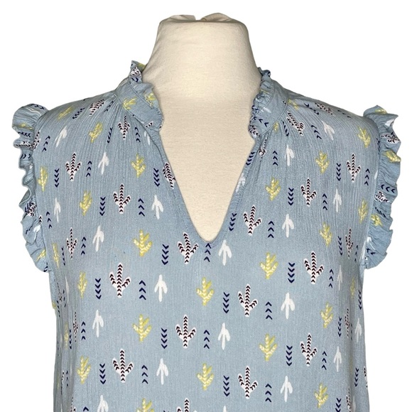 Mine L cactus print top blue gray - Picture 2 of 11